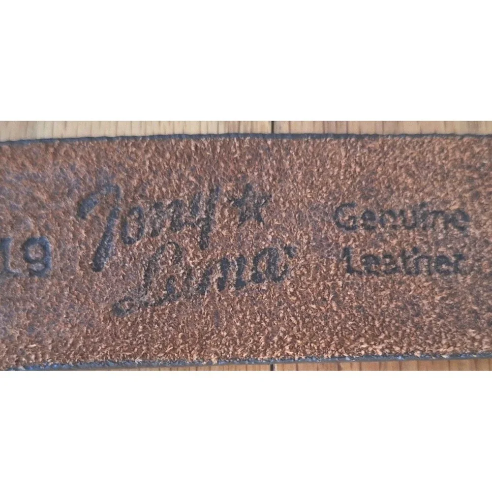 NWT Tony Lama LITTLE TEXAS Handtooled Western Leather Belt W Buckle Child 4/6 yr